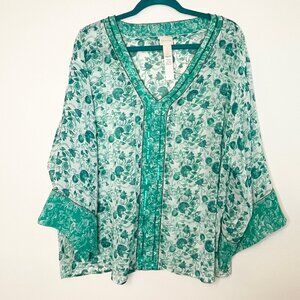 Chicos Congo Floral Tunic Embellished - Size 3